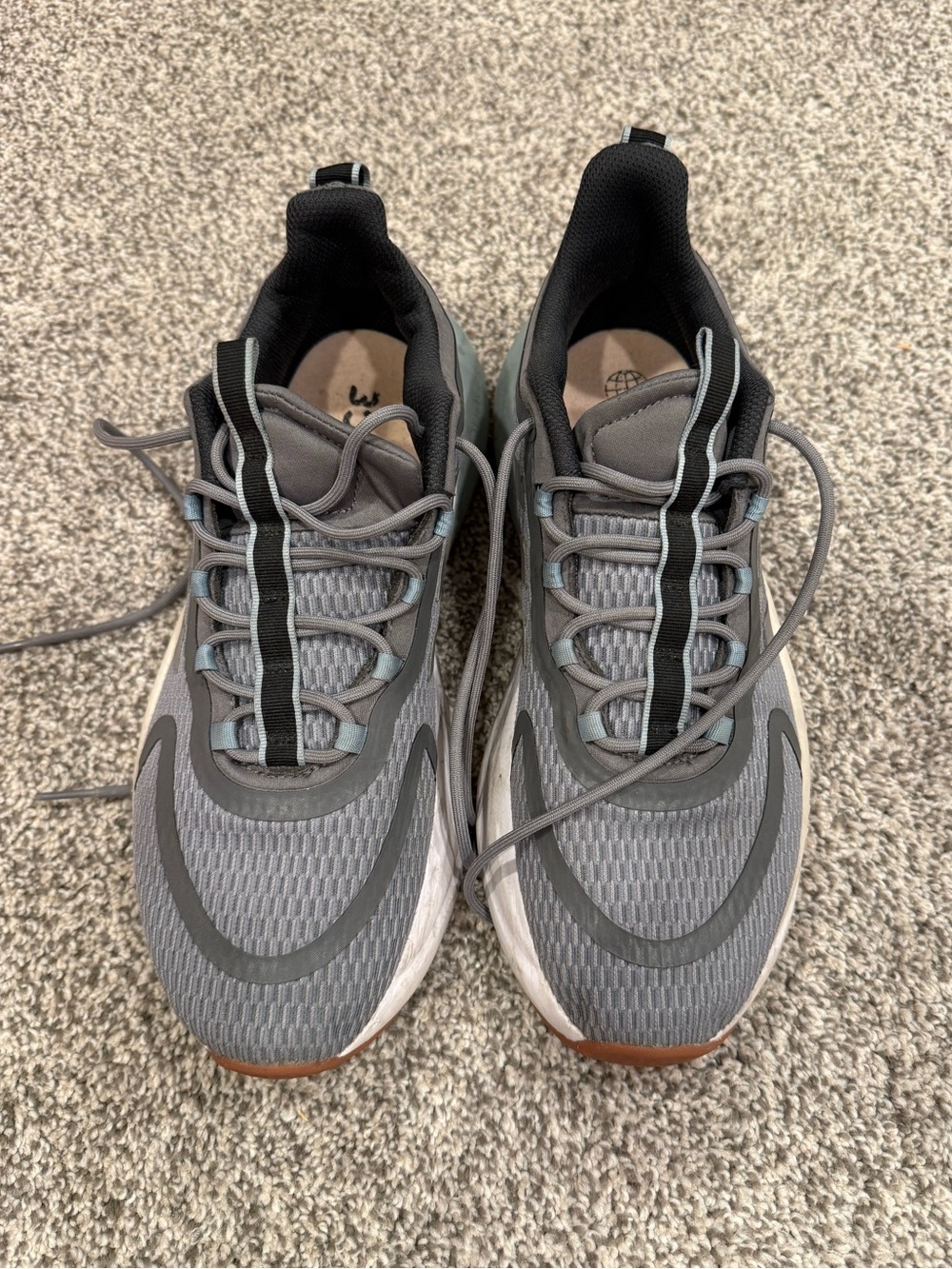 adidas Men's Grey and Black Athletic Running Sneakers